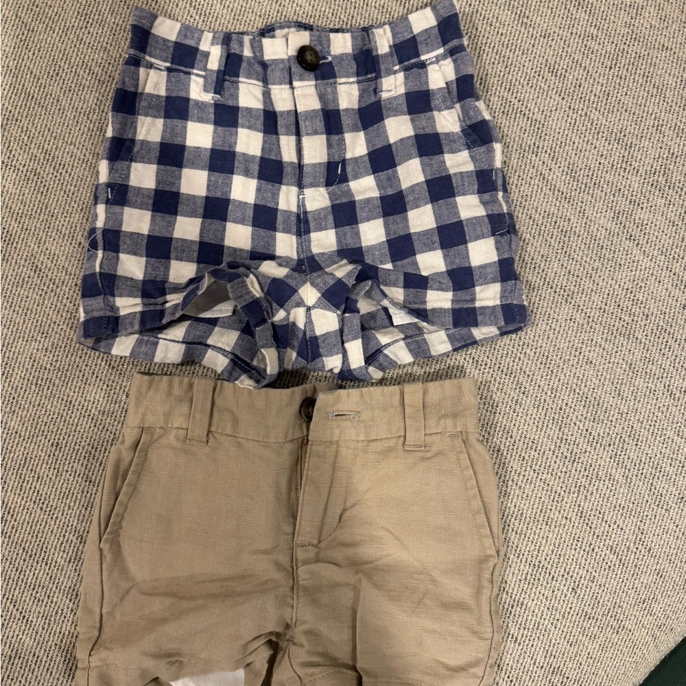 Janie and Jack Blue and Tan Shorts Set for Casual Wear